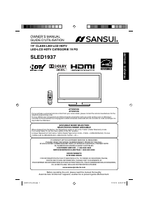 Handleiding Sansui SLED1937 LED televisie