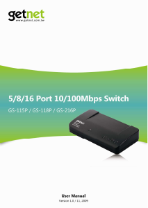 Manual GetNet GS-118P Switch