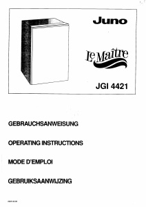 Handleiding Juno-Le Maitre JGI4421 Vriezer