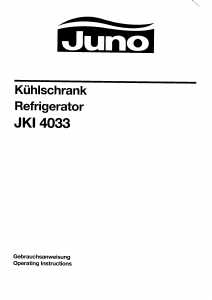 Manual Juno JKI4033 Refrigerator