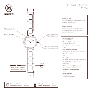 Handleiding Holzkern Iris Horloge