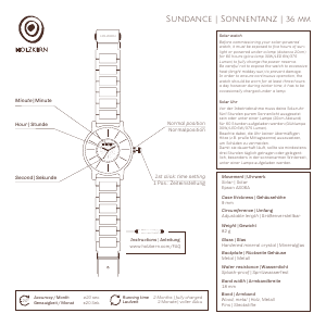 Manual Holzkern Solarium Watch