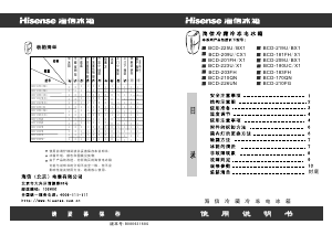 说明书 海信BCD-170QN冷藏冷冻箱