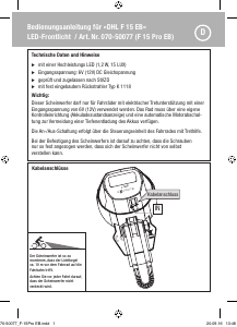 Bedienungsanleitung Fuxon F-15 PRO EB Fahrradlampe