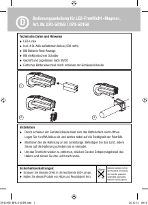 Bedienungsanleitung Fuxon Magma (front) Fahrradlampe