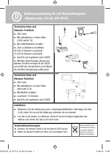 Bedienungsanleitung Fuxon Magma easy Fahrradlampe