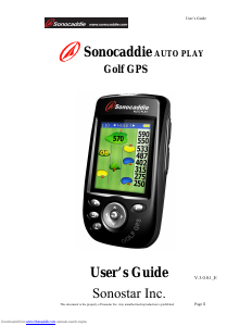 Manual Sonocaddie Auto Play Golf GPS