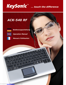 Mode d’emploi KeySonic ACK-540 RF Clavier