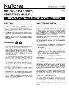 Manual NuTone NM100WH Intercom System