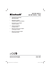 Manual de uso Einhell GE-CM 18/30 Li Cortacésped