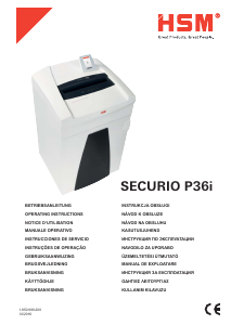 Návod HSM Securio P36i Skartovací stroj