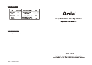 Handleiding Arda RVP50 Wasmachine