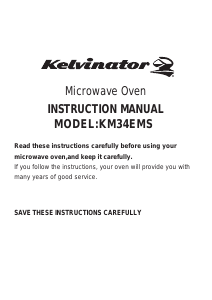Manual Kelvinator KM34EMS Microwave