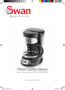 Bruksanvisning Swan SK13130N Kaffebryggare
