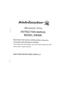 Manual Kelvinator KM36E Microwave