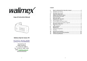 Manual Walimex Canon 7D Battery Grip