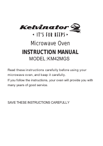 Manual Kelvinator KM42MGS Microwave