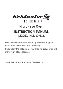 Manual Kelvinator KML30MGS Microwave