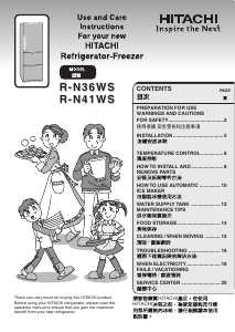 Manual Hitachi R-N41WS Fridge-Freezer
