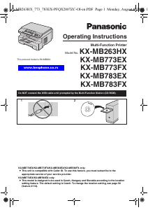 Handleiding Panasonic KX-MB263HX Multifunctional printer