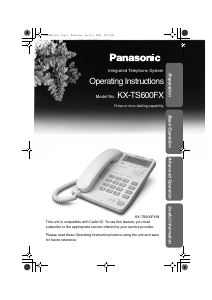 Manual Panasonic KX-TS600FX Phone