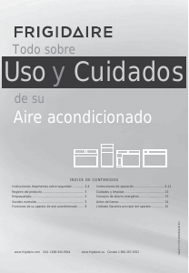 Manual de uso Frigidaire FFRE083WA1 Aire acondicionado