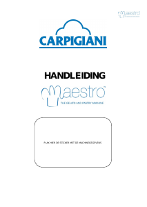 Handleiding Carpigiani Maestro IJsmachine
