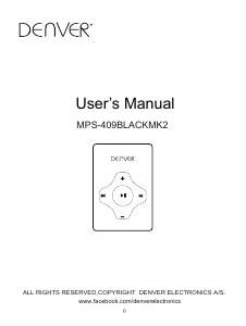 Manual Denver MPS-409BLACKMK2 Leitor Mp3