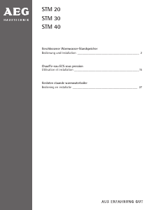 Bedienungsanleitung AEG STM 40 Warmwasserspeicher