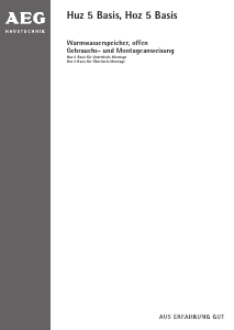 Bedienungsanleitung AEG Hoz 5 Basis Warmwasserspeicher