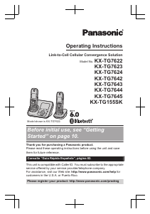 Manual Panasonic KX-TG7645 Wireless Phone