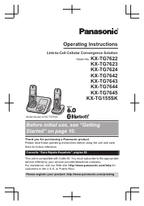 Manual Panasonic KX-TG7622 Wireless Phone