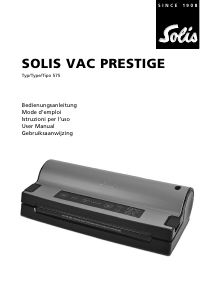 Manuale Solis 757 Vac Prestige Macchina per sottovuoto