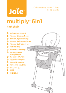 Manual Joie Multiply 6in1 Cadeira alta para bebé
