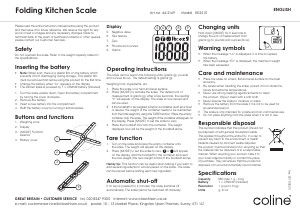 Manual Coline EK2510 Kitchen Scale