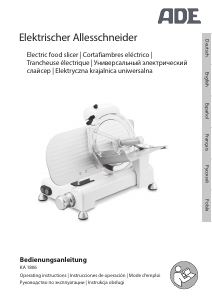 Manual de uso ADE KA 1806 Cortafiambres