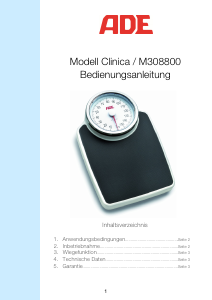 Bedienungsanleitung ADE M308800 Clinica Waage