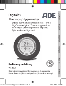 Handleiding ADE WS 1831 Weerstation