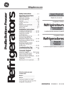 Manual GE CNS23SSHSS Cafe Fridge-Freezer