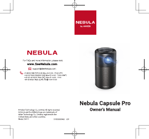 Manual Nebula D4111PRO Nebula Capsule Pro Projector