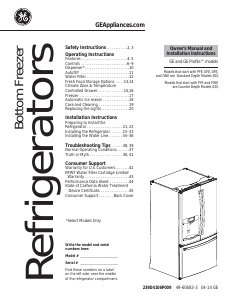 Manual de uso GE GFE27GGDBB Frigorífico combinado