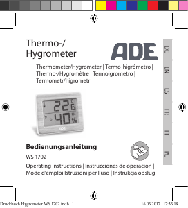 Instrukcja ADE WS 1702 Stacja pogodowa