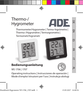 Mode d’emploi ADE WS 1706 Station météo