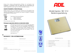 Manual de uso ADE BE 1012 Agneta Báscula