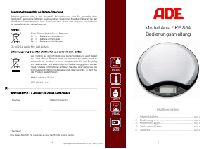 Manual de uso ADE KE 854 Anja Báscula de cocina