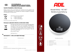 Mode d’emploi ADE KE 867 Molly Balance de cuisine