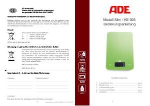 Manuale ADE KE 926 Slim Bilancia da cucina