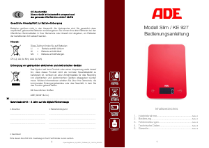 Manual de uso ADE KE 927 Slim Báscula de cocina