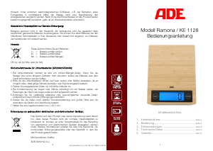 Mode d’emploi ADE KE 1128 Ramona Balance de cuisine