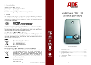 Manuale ADE KE 1136 Mara Bilancia da cucina